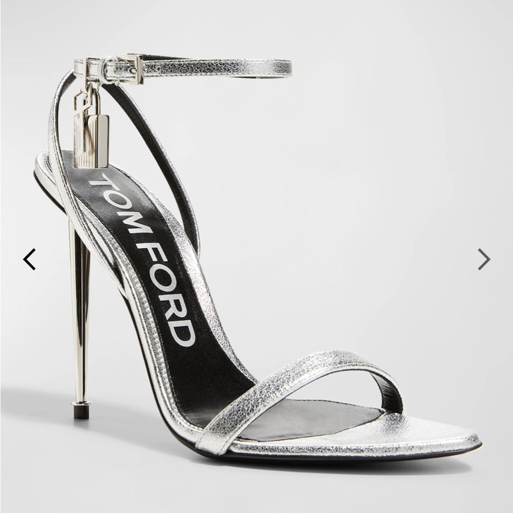 Tom Ford 
Padlock Metallic Stiletto Sandals